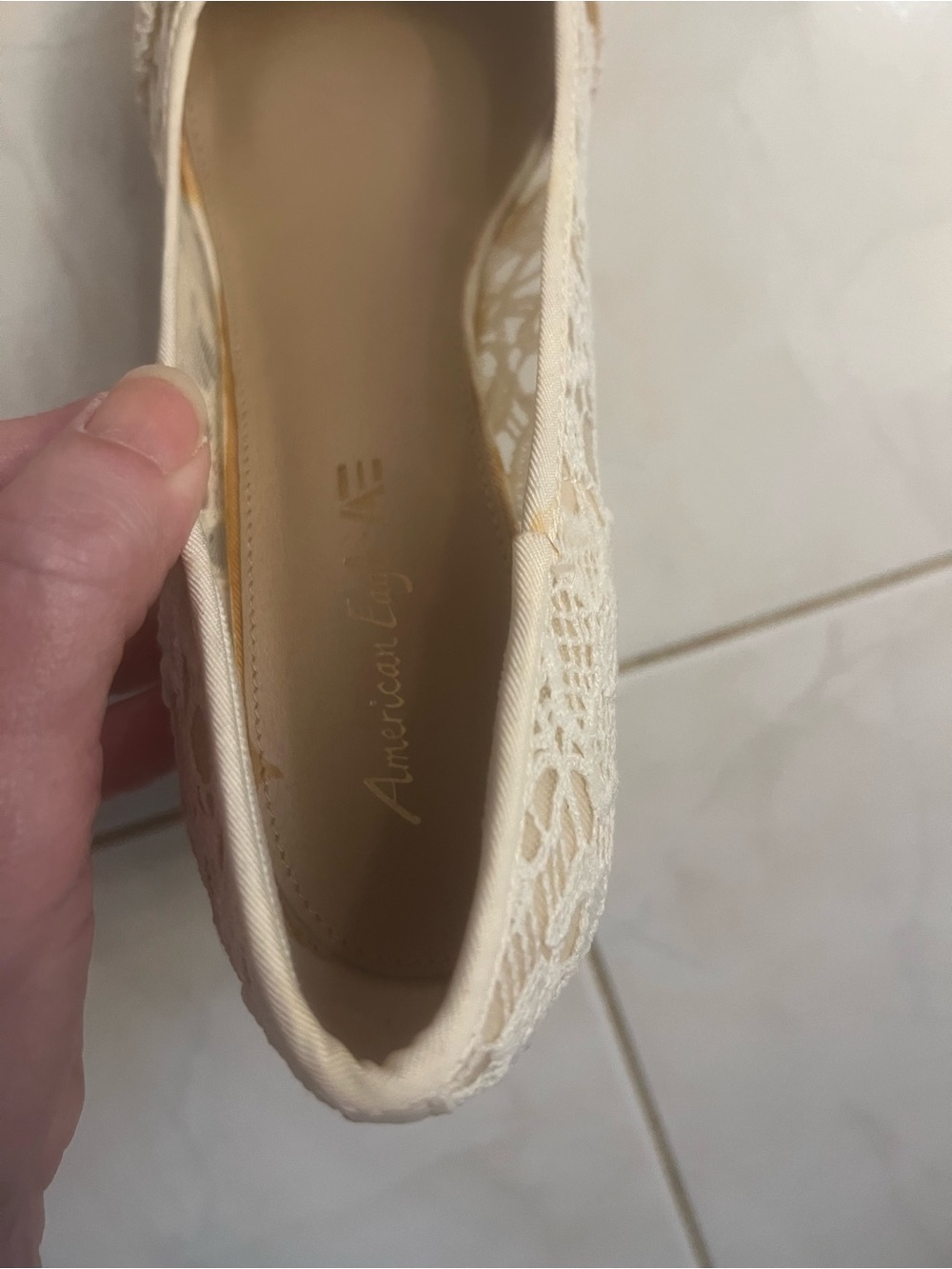 American Eagle Outfitters Women’s Cream Lace Peep-Toe Wedges with Bow Accent - Picture 7 of 13
